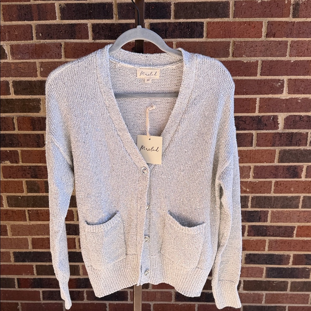Marled Women's Light Gray Cardigan Sweater